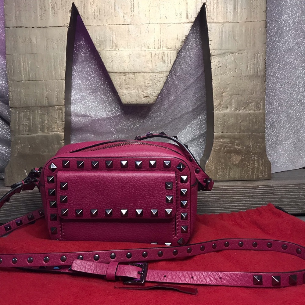 Valentino hot Pink Small Rockstud Crossbody Bag AUTHENTIC